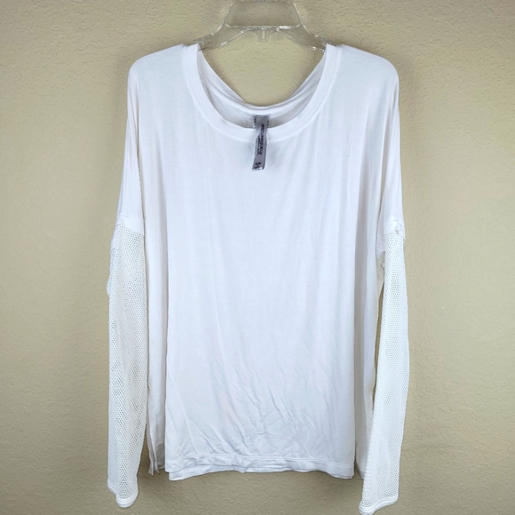 Lorna Jane White Mesh Long Sleeve Oversized Active Tee M - Run a bit large. - Picture 1 of 10